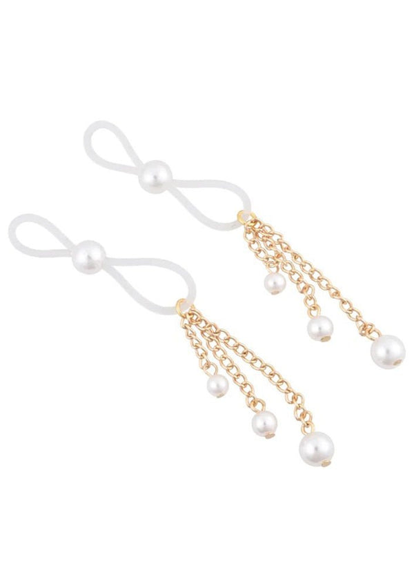 Pearl Nipple Ties - Gold/white - US Stores