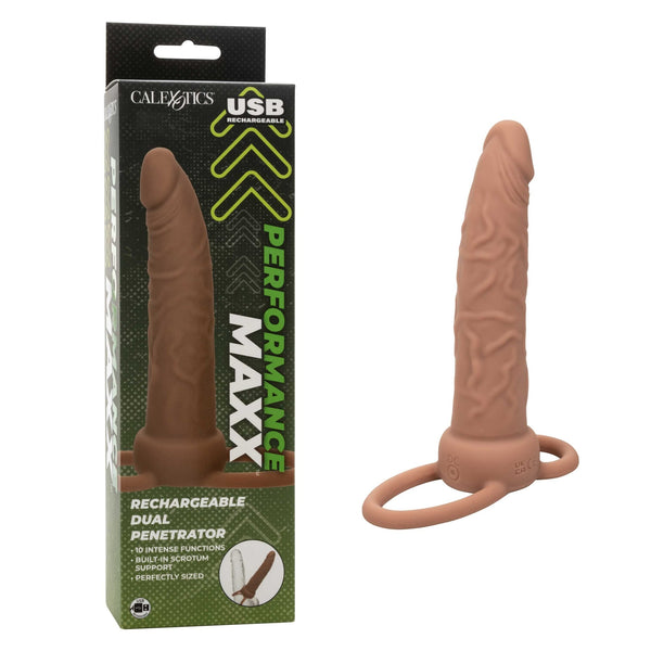 Performance Maxx Rechargeable Dual Penetrator - Brown - US Stores