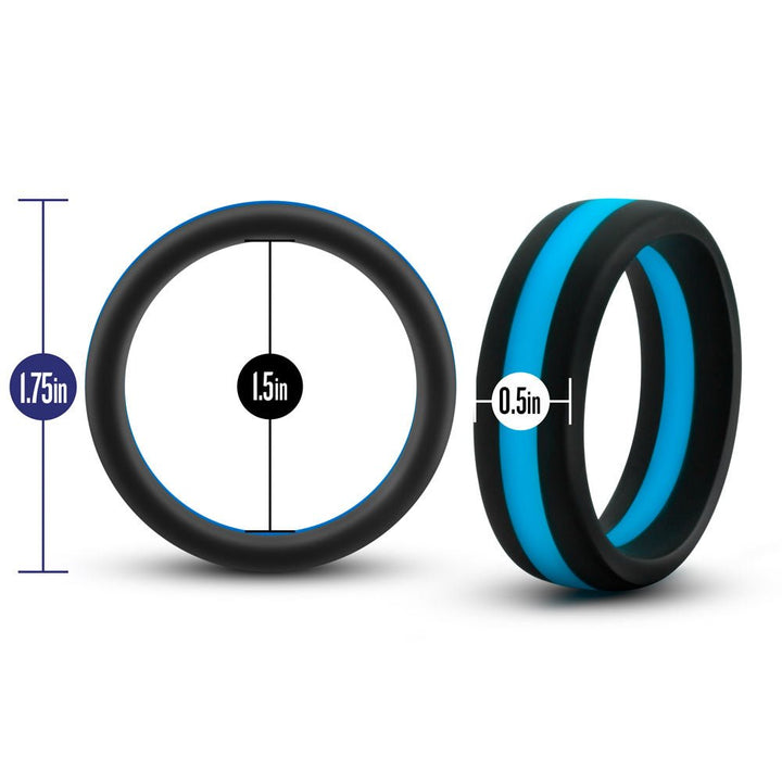 Performance - Silicone Go Pro Cock Ring - Black/blue/black - US Stores