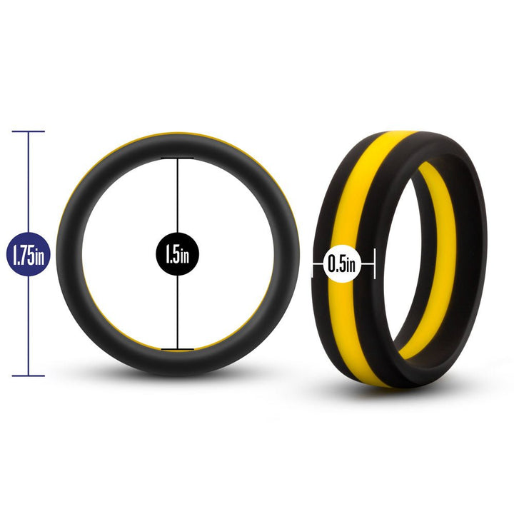 Performance - Silicone Go Pro Cock Ring - Black/gold/black - US Stores