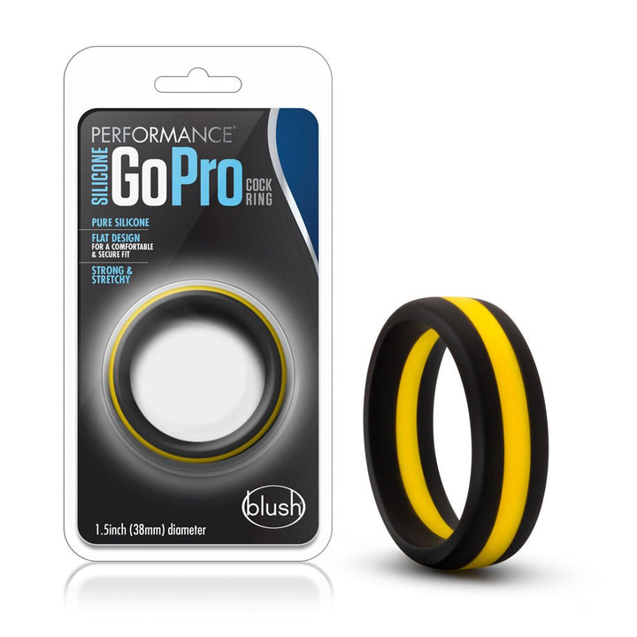Performance - Silicone Go Pro Cock Ring - Black/gold/black - US Stores