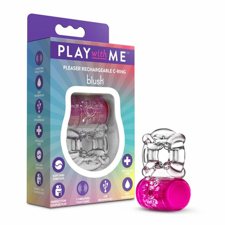 Play With Me Pleaser Rechargeable C - Ring Pink - US Stores