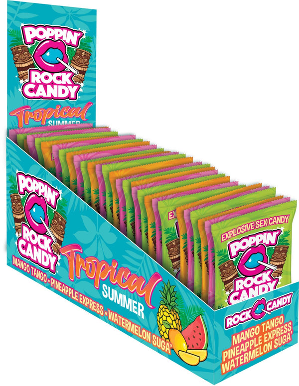 Popping Rock Tropical Summer 36 Pk Display - Mango Tango - Pineapple Express - Watermelon Sugar - US Stores