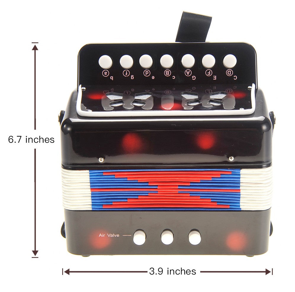 Children’s Accordion with 8-Song Instruction Book – Black