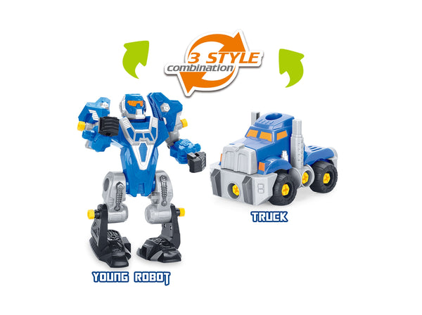 3-in-1 Take-A-Part Robot Toy Playset (Blue)