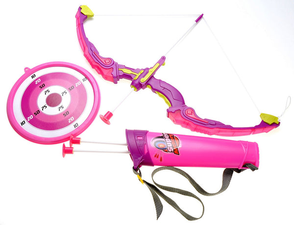 Bow and Arrow Playset With Quiver And Target (Pink)