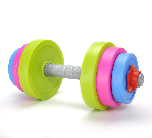 Kids’ Adjustable Toy Dumbbell Set with 6 Fillable Plates