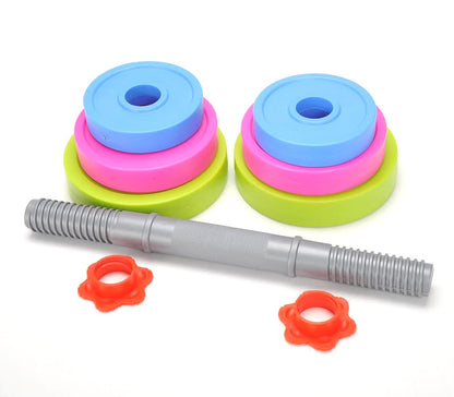 Kids’ Adjustable Toy Dumbbell Set with 6 Fillable Plates