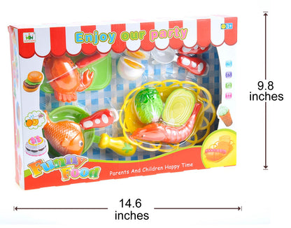 Seafood Cutting Food Playset for Kids – Pretend Cooking Kitchen Toy