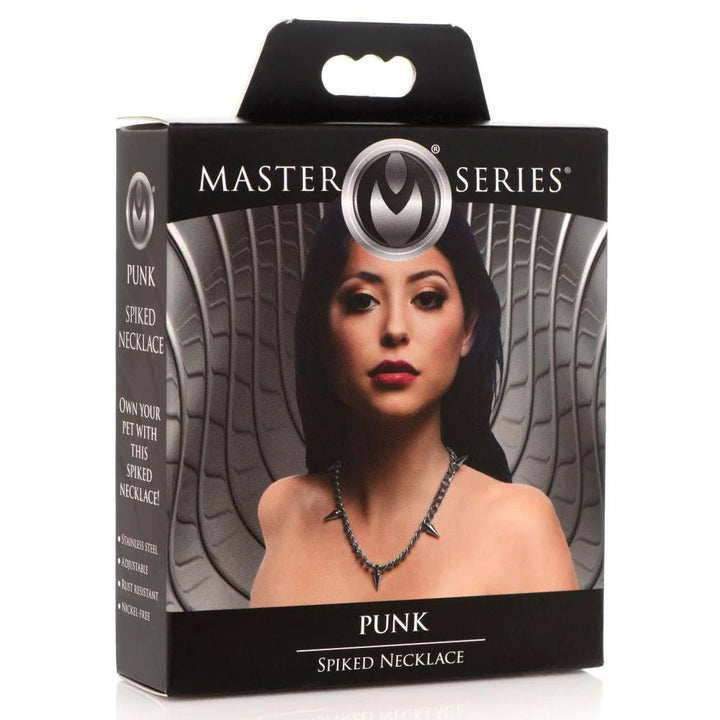 Punk Spiked Necklace Silver - US Stores