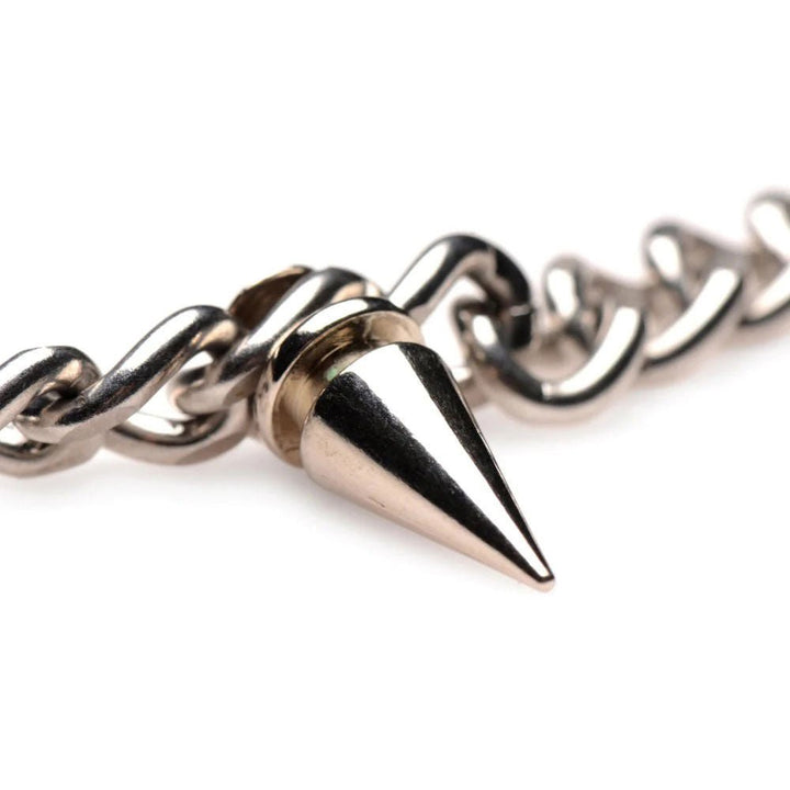 Punk Spiked Necklace Silver - US Stores