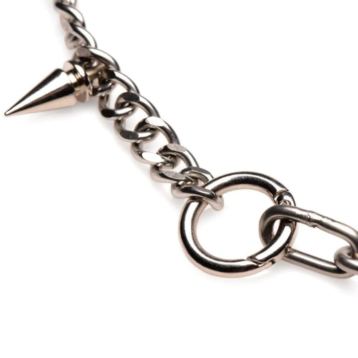 Punk Spiked Necklace Silver - US Stores