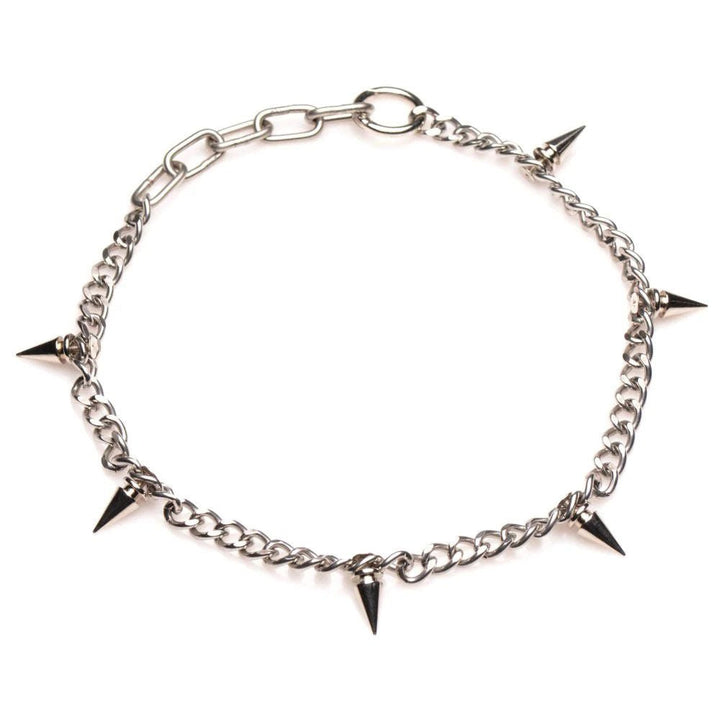 Punk Spiked Necklace Silver - US Stores