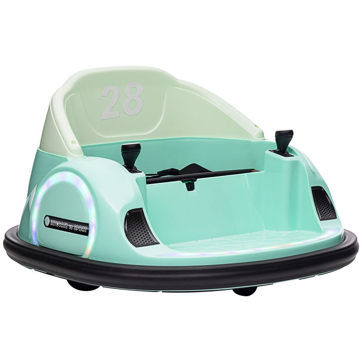 Qaba 12V Electric Ride on Bumper Car for Kids 1.5 - 5 Years Old, Baby Bumper Car with Remote Control, Light Green - US Stores