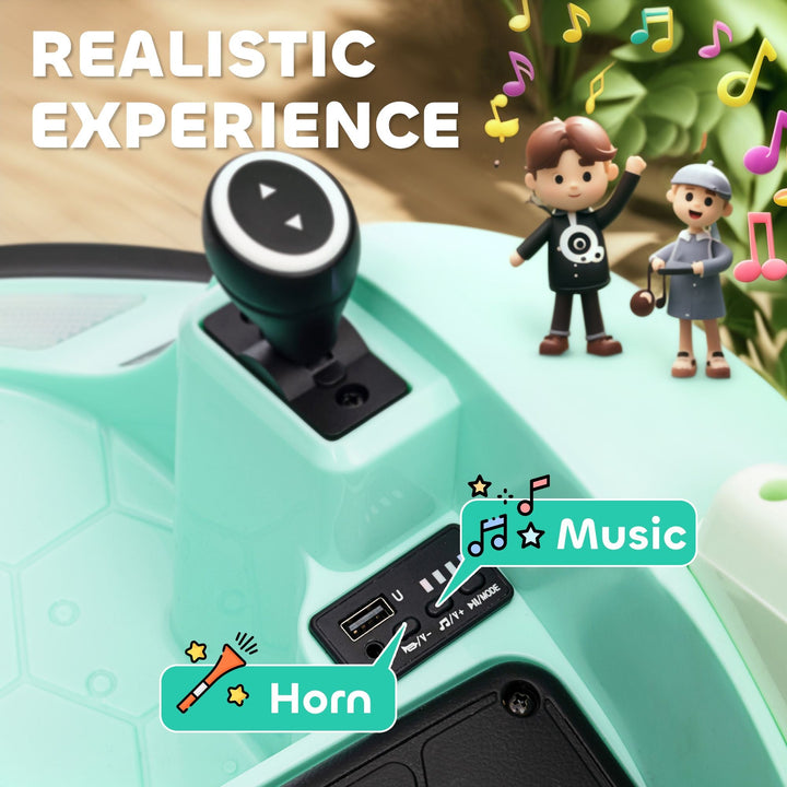 Qaba 12V Electric Ride on Bumper Car for Kids 1.5 - 5 Years Old, Baby Bumper Car with Remote Control, Light Green - US Stores