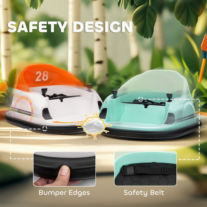 Qaba 12V Electric Ride on Bumper Car for Kids 1.5 - 5 Years Old, Baby Bumper Car with Remote Control, Light Green - US Stores