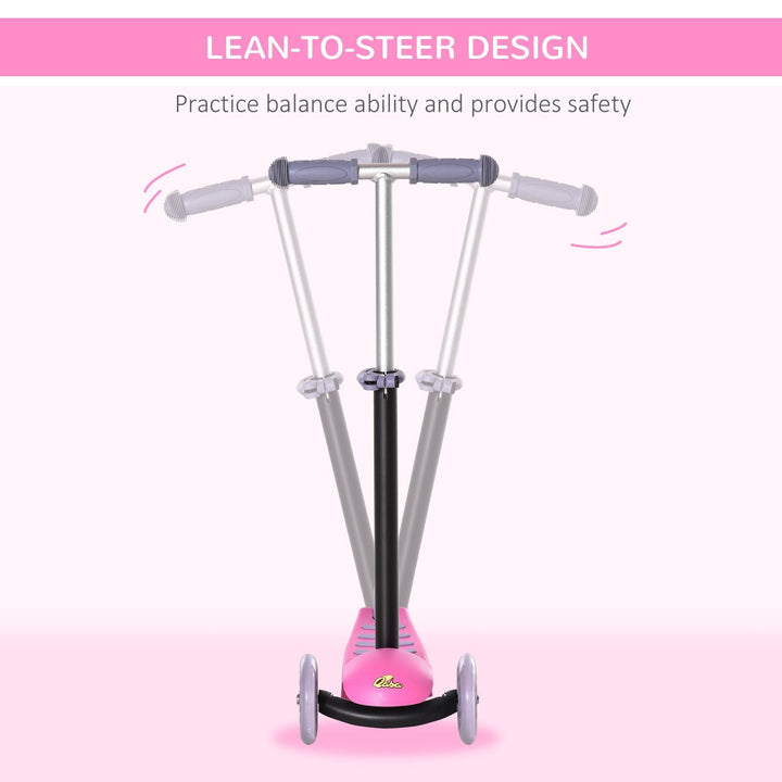Qaba 3 - in - 1 Kids Scooter Walker Push Car, Pink, Height Adjustable, with Storage, Durable - US Stores