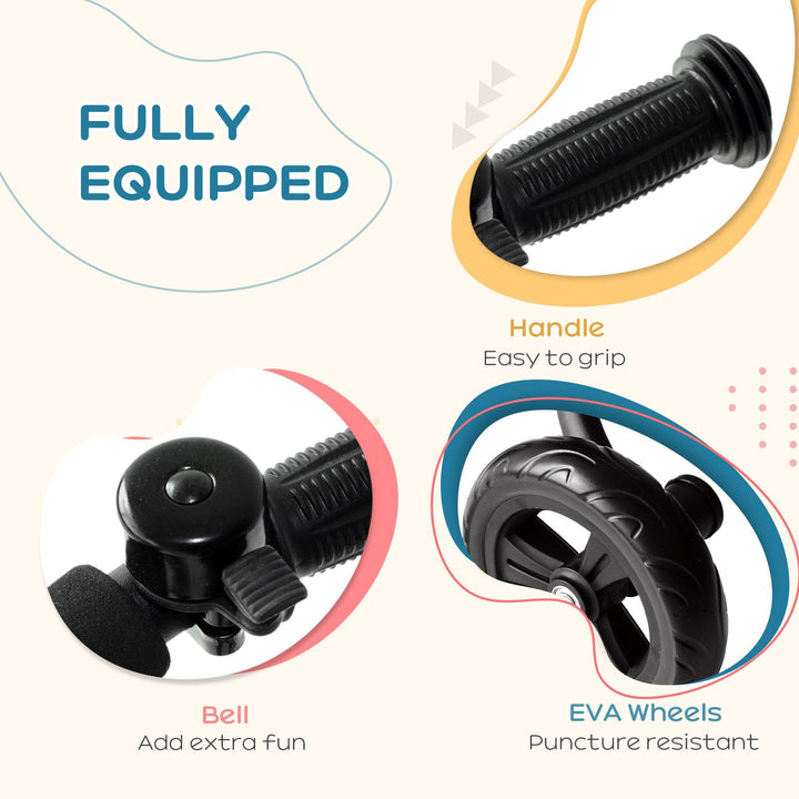 Qaba 3 - Wheel Indoor Outdoor Toddler Tricycle with Bell for Recreation Ride - On Black Aosomcom - US Stores