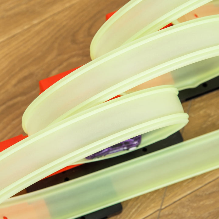 Qaba DIY Criss - Cross Track Set with Luminous Effect, Spider Model Pull - back Car, for Ages 3 - 6, Green, Red - US Stores