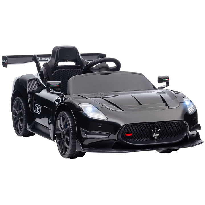 Qaba Maserati GT2 Licensed Ride On Car, 12V 3MPH Battery Powered Electric Car w/ Shock - Absorbers, Auxiliary Wheels, Black - US Stores