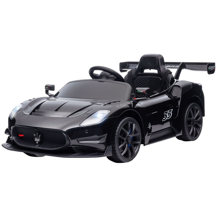 Qaba Maserati GT2 Licensed Ride On Car, 12V 3MPH Battery Powered Electric Car w/ Shock - Absorbers, Auxiliary Wheels, Black - US Stores