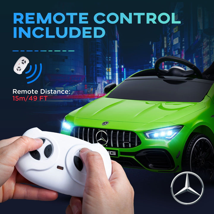 Qaba Mercedes - Benz AMG Licensed 12V Kids Ride on Car with Remote Control, Rear Suspension, LED Lights, Music, Green - US Stores
