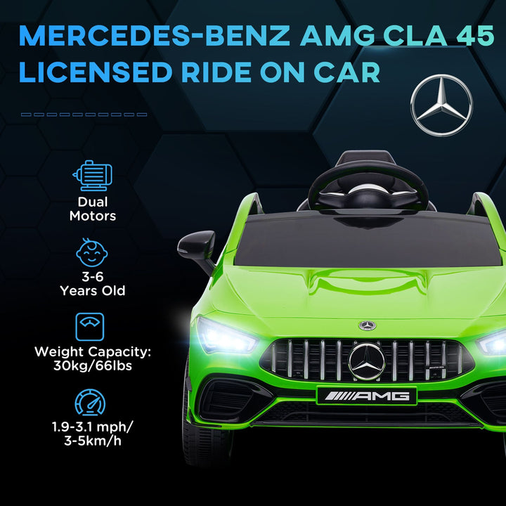 Qaba Mercedes - Benz AMG Licensed 12V Kids Ride on Car with Remote Control, Rear Suspension, LED Lights, Music, Green - US Stores
