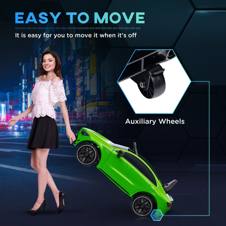 Qaba Mercedes - Benz AMG Licensed 12V Kids Ride on Car with Remote Control, Rear Suspension, LED Lights, Music, Green - US Stores