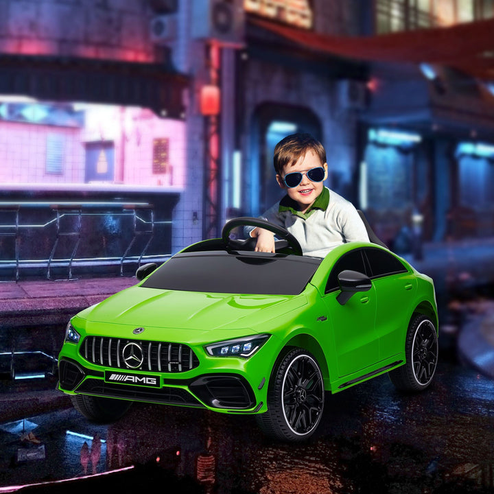 Qaba Mercedes - Benz AMG Licensed 12V Kids Ride on Car with Remote Control, Rear Suspension, LED Lights, Music, Green - US Stores