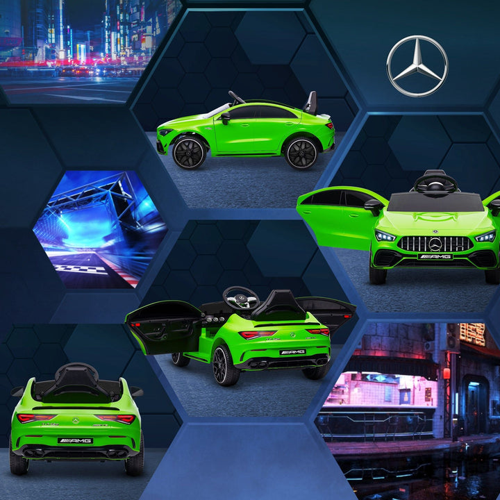 Qaba Mercedes - Benz AMG Licensed 12V Kids Ride on Car with Remote Control, Rear Suspension, LED Lights, Music, Green - US Stores