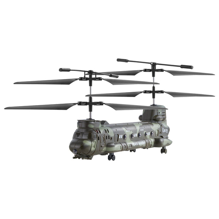 RC Helicopter 3.5 Channel Military Transport Mini Aircraft Toy for Kids Present - US Stores