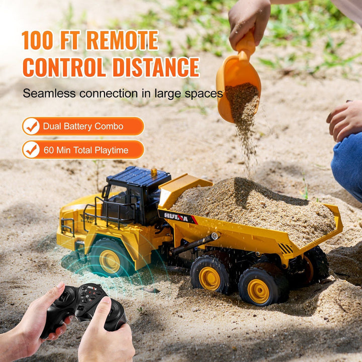 RC Remote Control Dump Truck Toy Construction Vehicle Toy 11CH 1:16 Scale - US Stores
