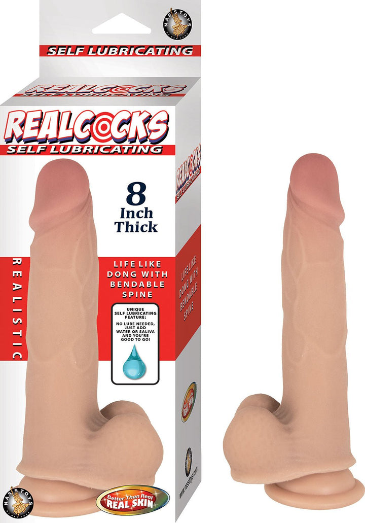 Realcocks Self Lubricating 8 Inch Thick - White - US Stores