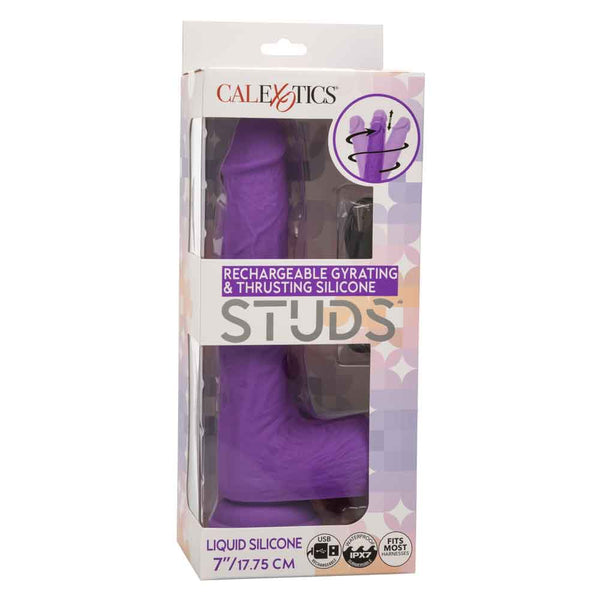 Rechargeable Gyrating and Thrusting Silicone Studs - Purple - US Stores