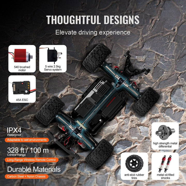 Remote Control Car 1:10 Scale Kids RC Car All Terrain 4WD Off - Road Truck - US Stores