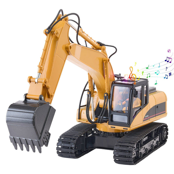 Remote Control Excavator Toy 15 Channel 1:14 Scale RC Excavator Digger for Kids - US Stores