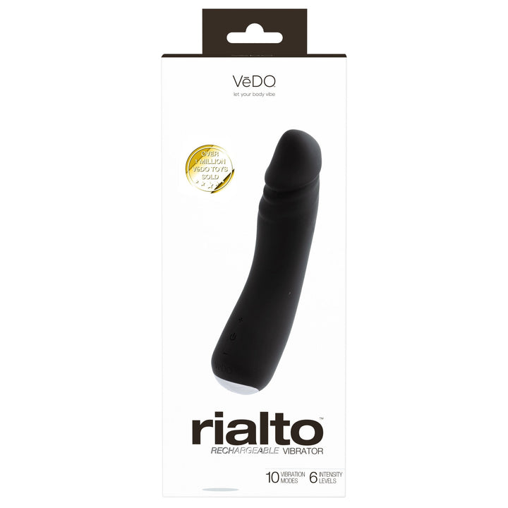 Rialto Rechargeable Vibrator - Black - US Stores