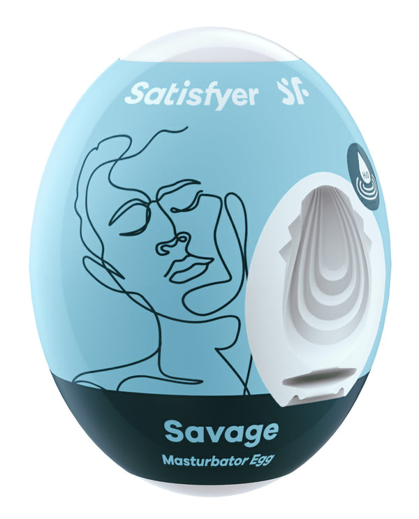 Satisfyer Masturbator Egg - Savage - Blue - US Stores