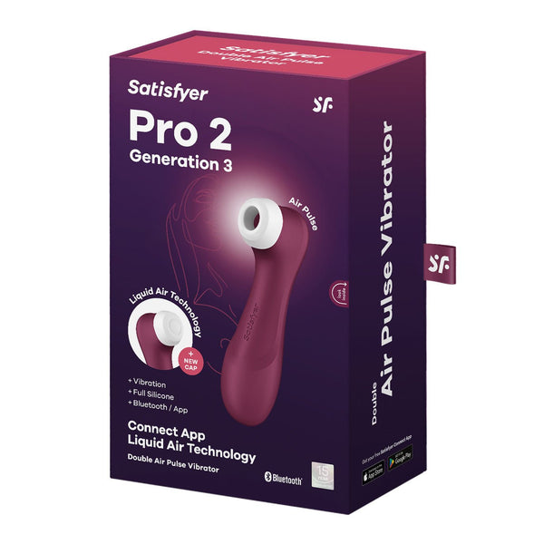 Satisfyer Pro 2 Generation 3 Connect App Liquid Air Technology - Wine Red - US Stores