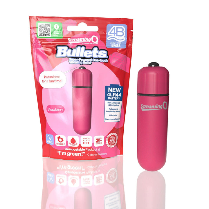 Screaming O 4b - Bullet - Super Powered One Touch Vibrating Bullet - Blueberry - US Stores