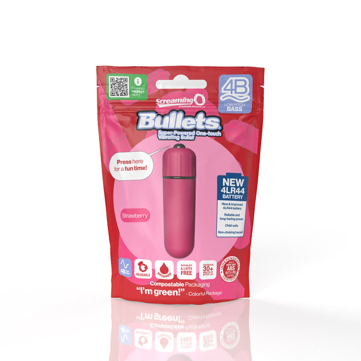 Screaming O 4b - Bullet - Super Powered One Touch Vibrating Bullet - Blueberry - US Stores