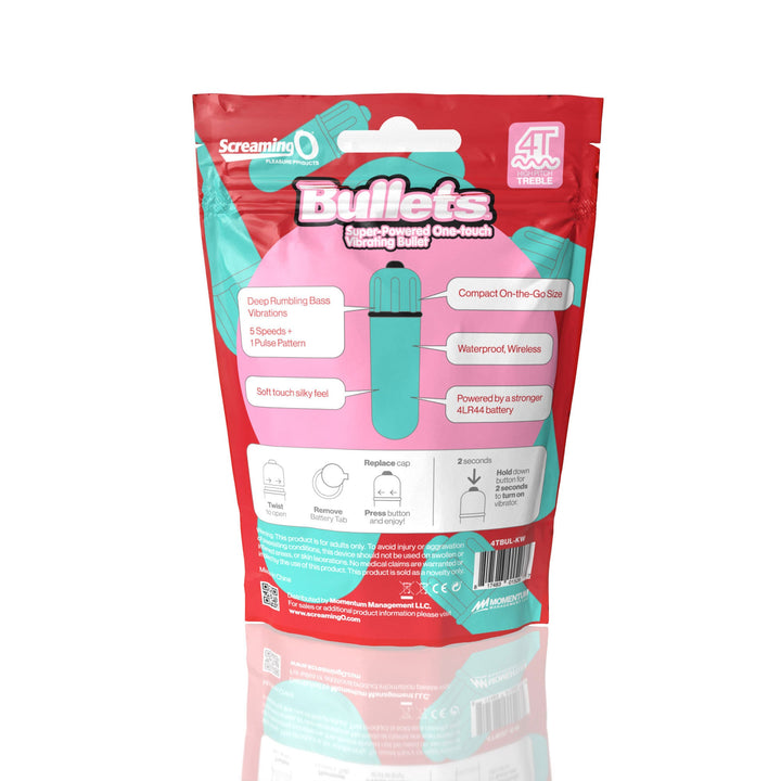 Screaming O 4t - Bullet - Super Powered One Touch Vibrating Bullet - Strawberry - US Stores