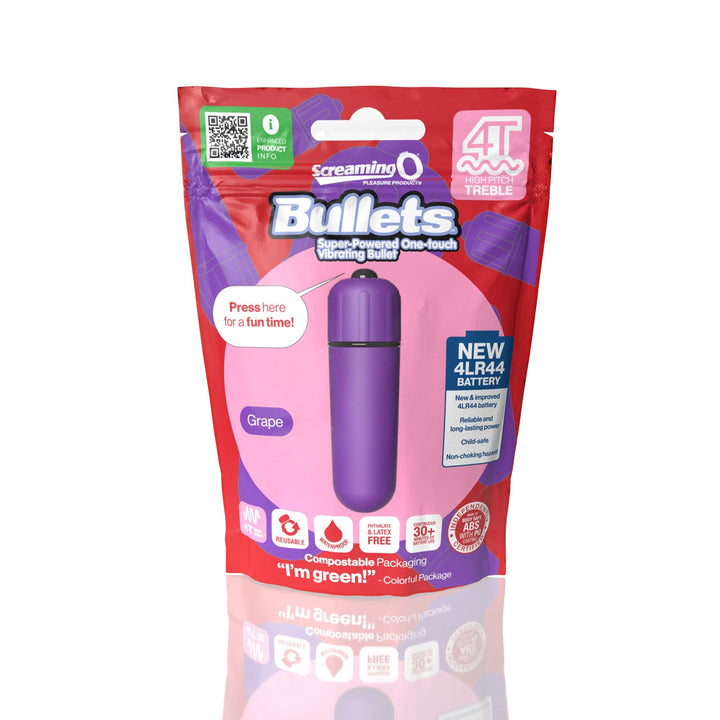 Screaming O 4t - Bullet - Super Powered One Touch Vibrating Bullet - Strawberry - US Stores
