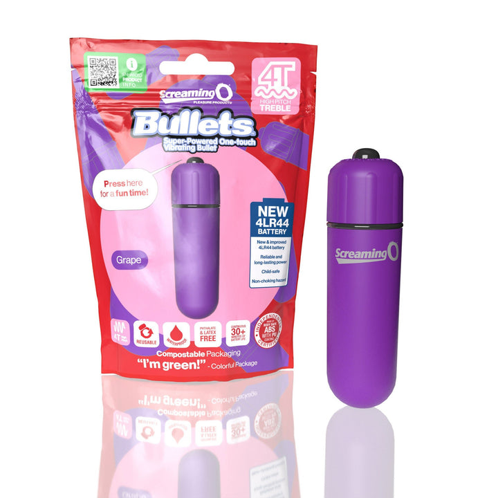 Screaming O 4t - Bullet - Super Powered One Touch Vibrating Bullet - Strawberry - US Stores
