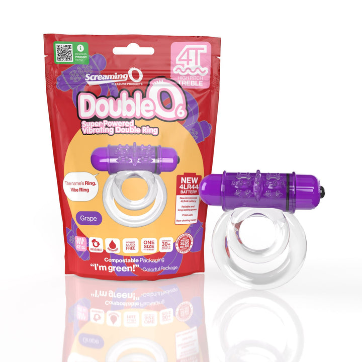 Screaming O 4t - Double O 6 Super Powered Vibrating Double Ring - Grape - US Stores