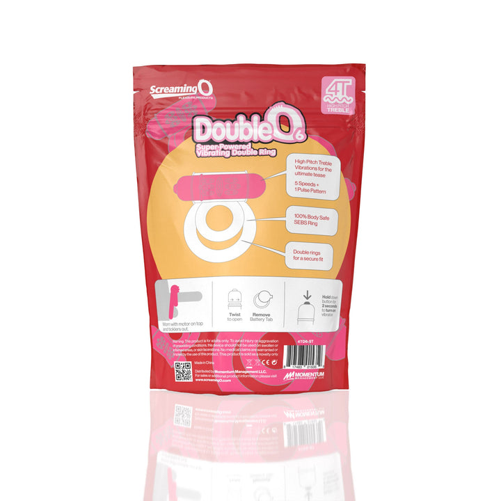 Screaming O 4t - Double O 6 Super Powered Vibrating Double Ring - Strawberry - US Stores