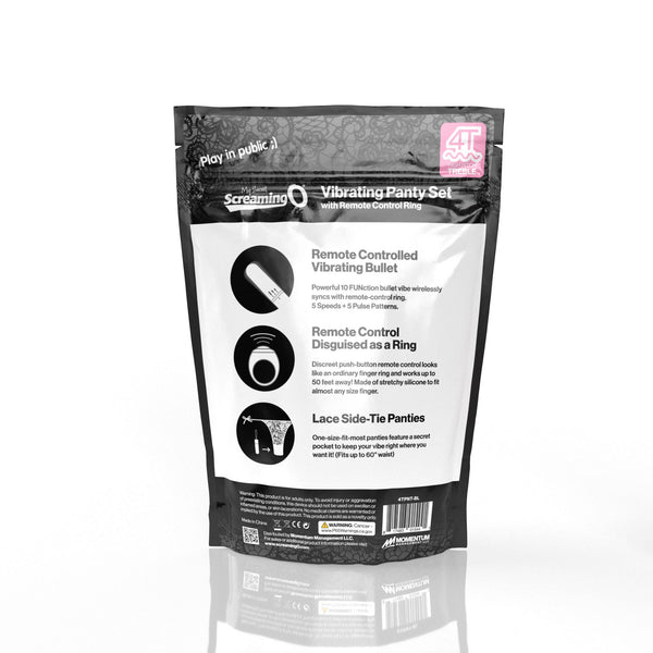 Screaming O 4t - Vibrating Panty Set With Remote Control Ring - Black - US Stores