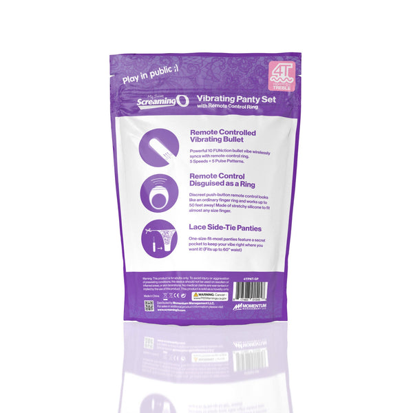 Screaming O 4t - Vibrating Panty Set With Remote Control Ring - Grape - US Stores