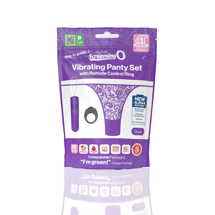 Screaming O 4t - Vibrating Panty Set With Remote Control Ring - Grape - US Stores