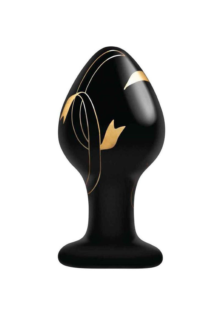 Secret Kisses - 3.5 Inch Handblown Glass Plug - Black - US Stores